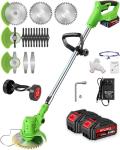 21V Cordless Electric Weed Wacker with 3 Blades