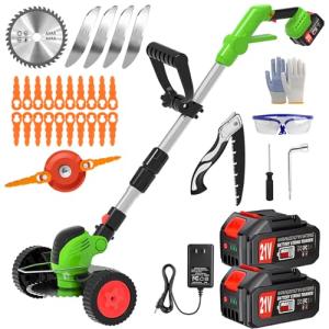 Cordless Electric Weed Wacker with 2 Batteries