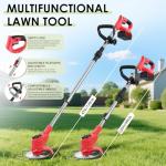 Cordless 21V Metal Blade Grass Strimmer with Batteries