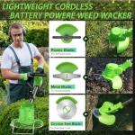 21V Cordless Electric Weed Wacker with 3 Blades