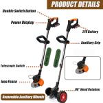 21V Cordless Electric Weed Trimmer and Edger