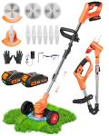 Lightweight 21V Cordless Weed Wacker with 2 Batteries