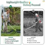 21V Cordless Electric Weed Wacker with 3 Blades