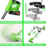 21V Cordless Electric Weed Wacker with 3 Blades