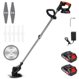 21V Cordless Grass Strimmer with 2 Batteries