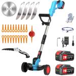 Cordless Electric Weed Wacker with Blades and Wheels