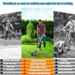 Cordless Electric Weed Wacker with Blades and Wheels