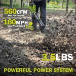 MOK Cordless Leaf Blower with Batteries and Charger