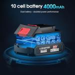 21V Cordless Leaf Blower with Batteries & Charger