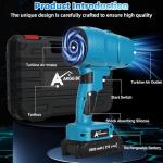 Cordless Leaf Blower with 2 Batteries and Toolbox