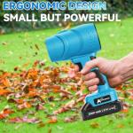 Cordless Leaf Blower with 2 Batteries and Toolbox