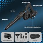 Dunalnuz Cordless Leaf Blower with Batteries and Charger