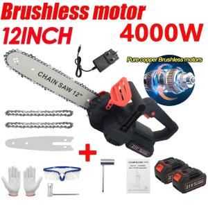 12-Inch Cordless Chainsaw with 2 Batteries