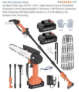 Cordless 2-in-1 Pole Saw and Chainsaw Combo