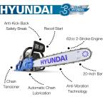 Hyundai 62cc 20" Petrol Chainsaw - Easy Start
