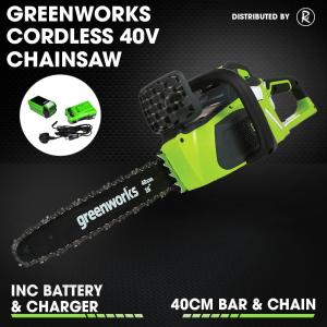 Greenworks 16" Cordless Chainsaw with Battery & Charger