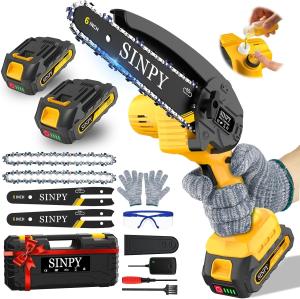 SINPY Cordless Mini Chainsaw with 2 Batteries