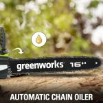 Greenworks 16" Cordless Chainsaw with Battery & Charger