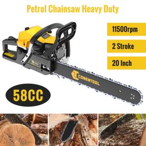 58cc Heavy Duty Petrol Chainsaw with 20" Bar