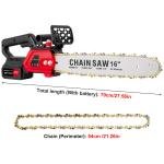 16" Cordless Electric Chainsaw with 2 Batteries