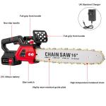 16" Cordless Electric Chainsaw with 2 Batteries