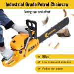 58cc Heavy Duty Petrol Chainsaw with 20" Bar