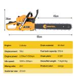 58cc Heavy Duty Petrol Chainsaw with 20" Bar