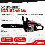 54.5cc Petrol Chainsaw with 20" Bar & 3 Chains