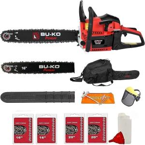 BU-KO 65cc Petrol Chainsaw with 2 Chains