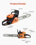 VEVOR 62cc Gas Chainsaw with 20-Inch Bar