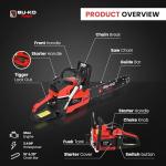 BU-KO 65cc Petrol Chainsaw with 2 Chains