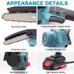8'' Mini Cordless Chainsaw with 2 Batteries