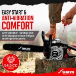 54.5cc Petrol Chainsaw with 20" Bar & 3 Chains