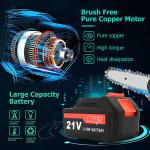 21V 10" Electric Cordless Chainsaw with Batteries