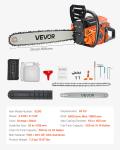 VEVOR 62cc Gas Chainsaw with 20-Inch Bar