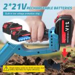 21V Cordless Cultivator with 2 Batteries