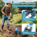 21V Cordless Cultivator Tiller for Garden Use