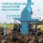 Cordless Battery Tiller Garden Cultivator with Charger
