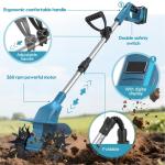 21V Cordless Cultivator Tiller for Garden Use