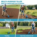 21V Cordless Cultivator Tiller for Garden Use