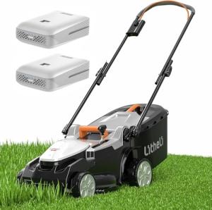 Litheli 37cm Cordless Electric Lawnmower with Batteries