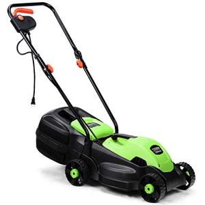 Happygrill 13-Inch Electric Lawn Mower with Grass Bag