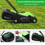 Happygrill 13-Inch Electric Lawn Mower with Grass Bag