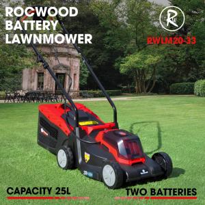 Cordless 33cm Lawnmower with 2 Batteries & Charger