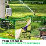 10-Station Garden Hose Sprinkler Timer with Rain Delay