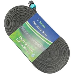 Teycooa 100 Ft Flat Soaker Hose for Gardens
