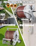 Durable Wall-Mounted 100 ft Garden Hose Reel
