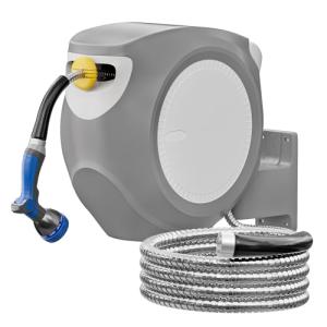 100 FT Retractable Garden Hose Reel - Leak-Proof