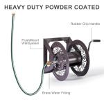 Bronze Wall Mount Garden Hose Reel Holds 125 Ft