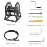 Bronze Wall Mount Garden Hose Reel Holds 125 Ft